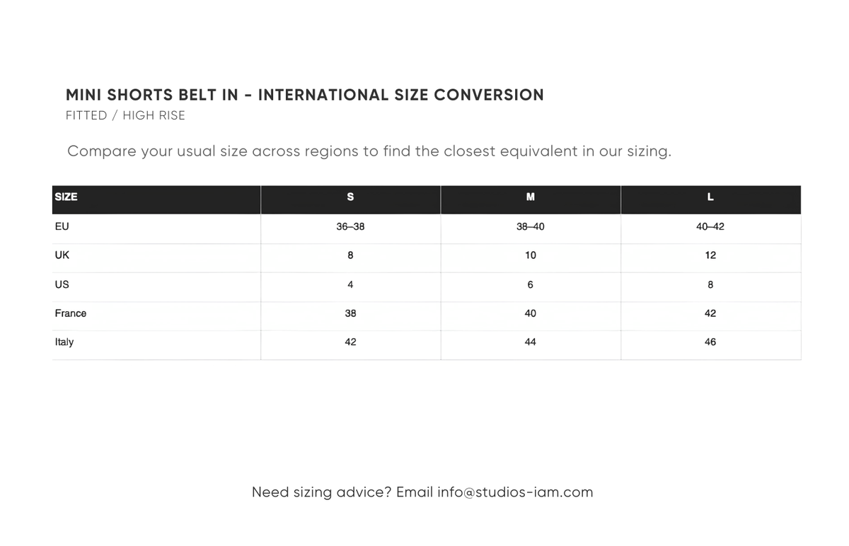 International size chart
