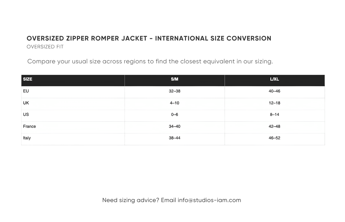 International size chart