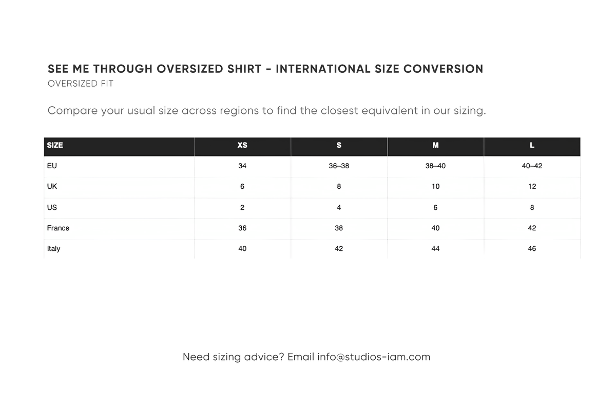 International size chart