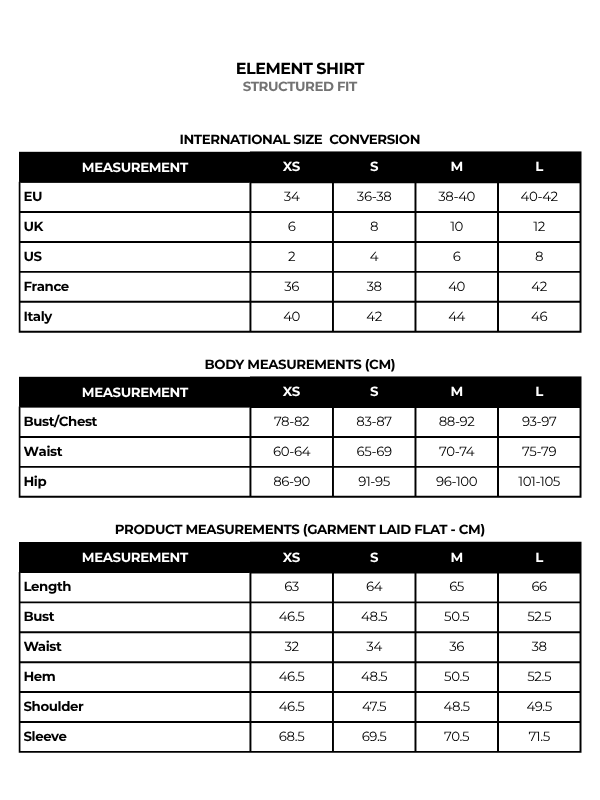 International size chart