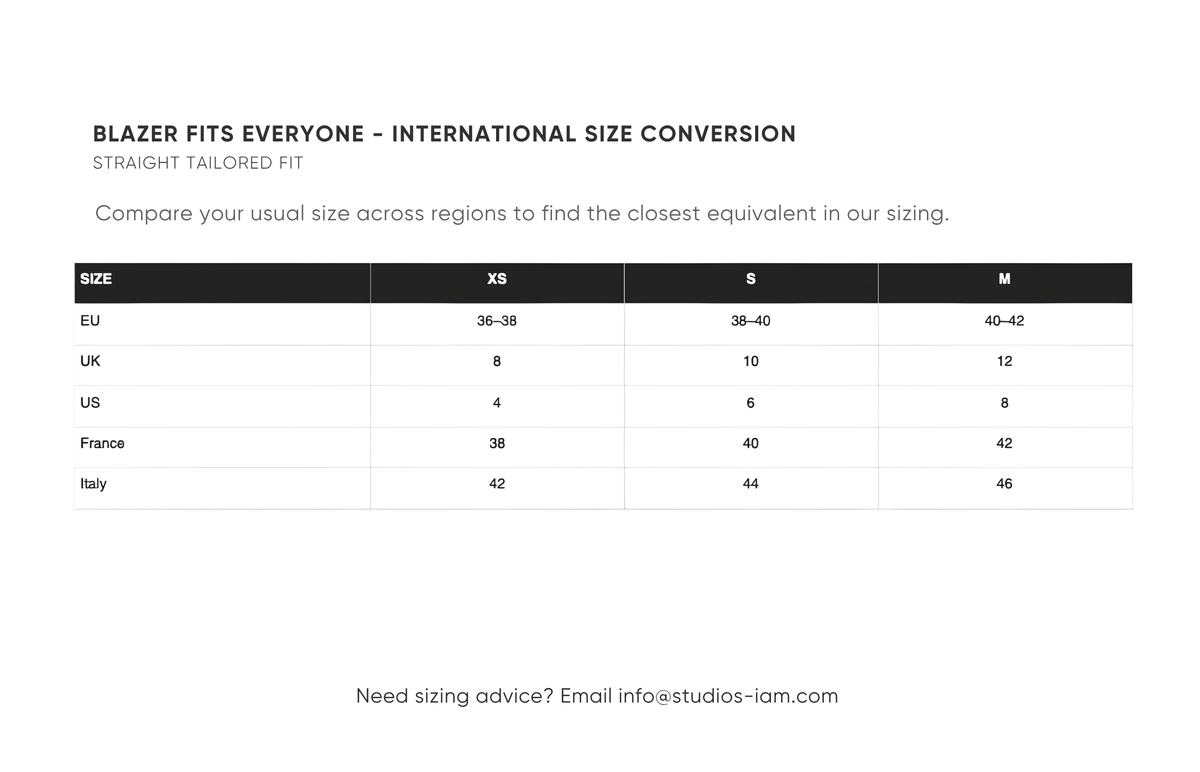 International size chart