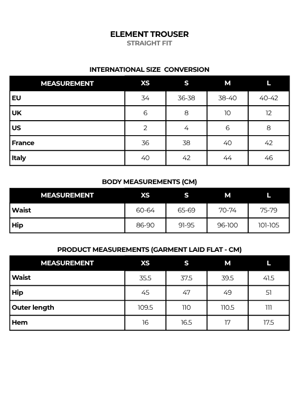 International size chart
