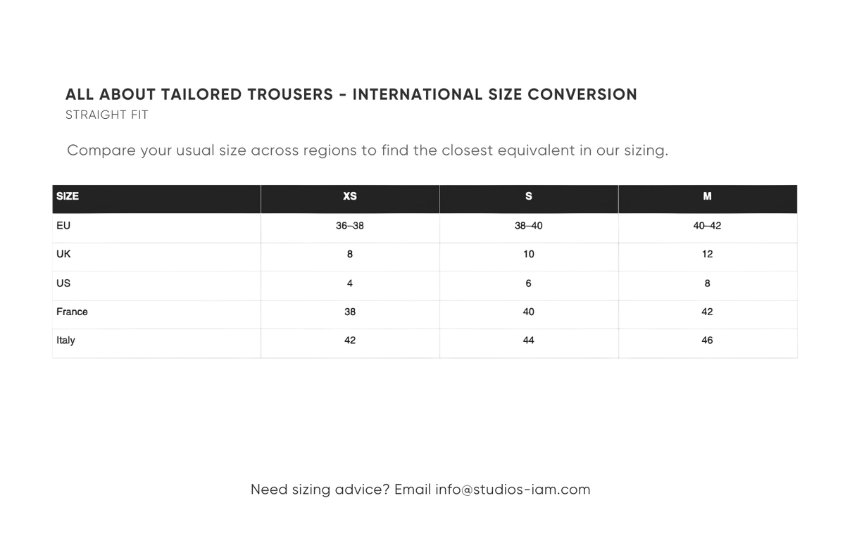 International size chart
