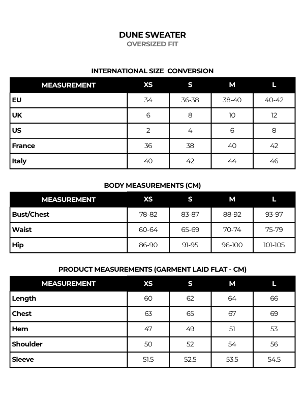 International size chart
