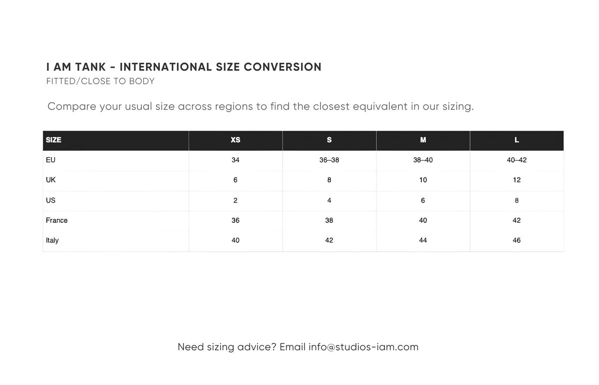 International size chart