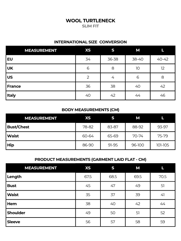 International size chart