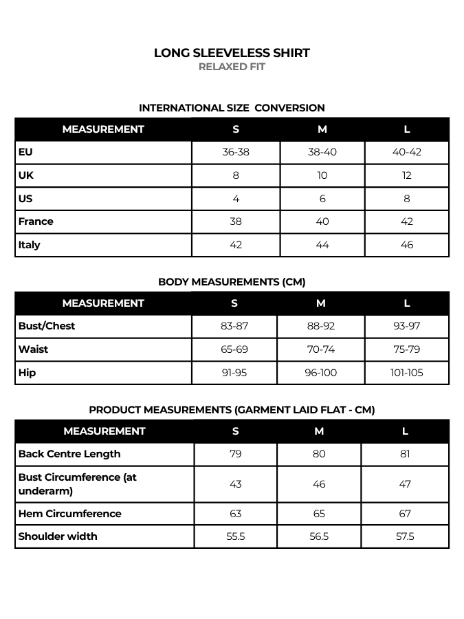 International size chart